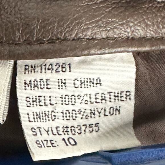 Newport News Brown Leather Lined Pants trousers size 8 30 x 30” - Picture 5 of 12